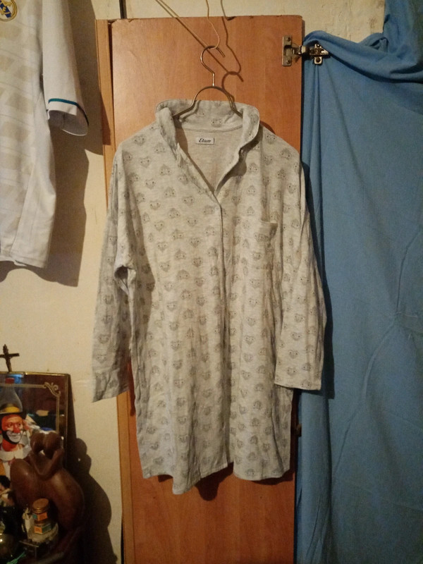 Chemise de nuit etam xl gris à motif gris foncé 1