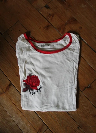 🌹 T-shirt Blanc Brodé Rose – Pimkie – Look Y2K Girl Power 🌹, marca: Pimkie, estado: Muy bueno, tamaño: M / 38 / 10, 5,00 €, 5,95 € Protección al comprador incluida