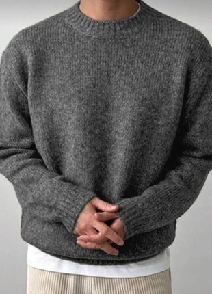 🧶 Pull col rond Old Money – Gris anthracite, brand: Veliannet, condition: Very good, size: M, €45.99, €48.99 includes Buyer Protection