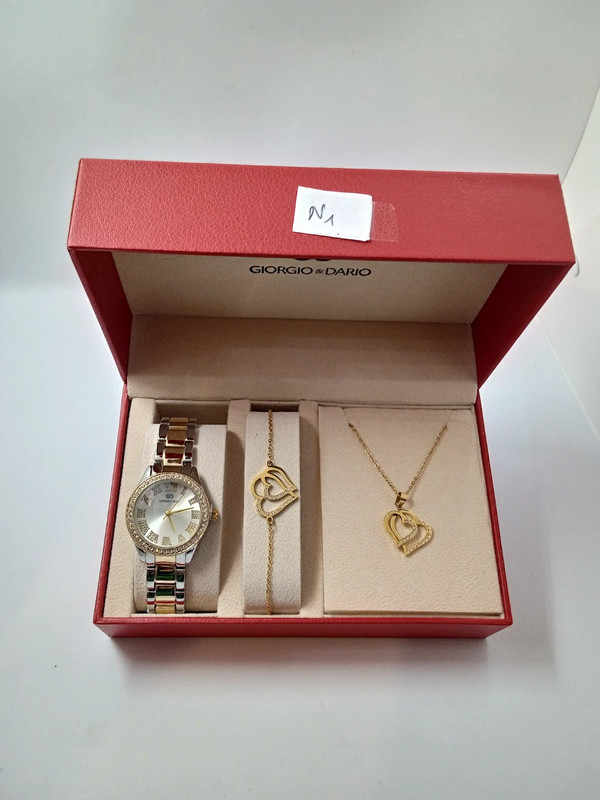 Coffret montre femme avec collier et bracelet en acier inoxydable 2