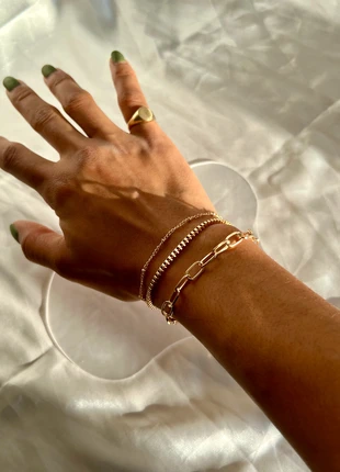 Set of 3 Gold Bracelets Cuban Chain, brand: Sorelle & Co, condition: Very good, £8.00, £9.10 includes Buyer Protection Pro