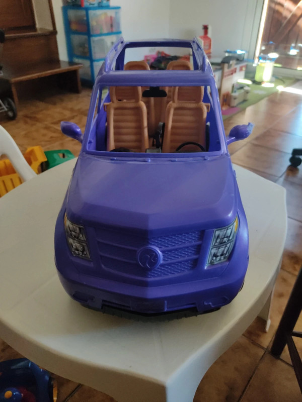 Barbie Voiture 4x4 tout terrain pour poupée, véhicule violet décapotable,  jouet pour enfant, DVX58