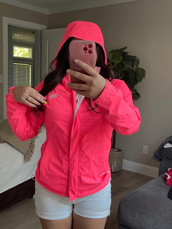 The north face fluorescent pink windbreaker rain jacket Vinted