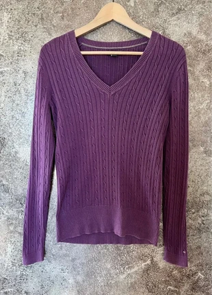 Pull torsadé coton violet femme Tommy Hilfiger taille M Sweater women Damenpullover Maglione donna, marca: Tommy Hilfiger, estado: Muy bueno, tamaño: M / 38 / 10, 17,00 €, 18,55 € Protección al comprador incluida