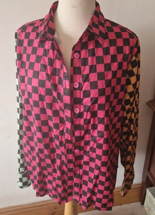 Multi chequer board print shirt, brand: Shein Curve, condition: Very good, size: XL / UK 20-22, £2.50, £3.33 includes Buyer Protection