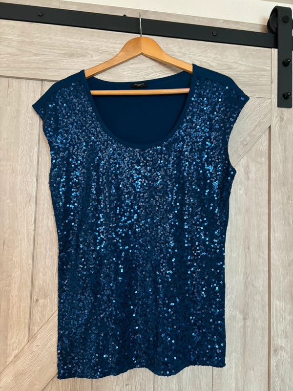 Cobalt blue sequined tank top 1