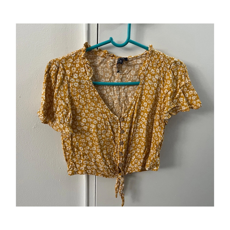 One Clothing Los Angeles Yellow Crop Top Size XS 1