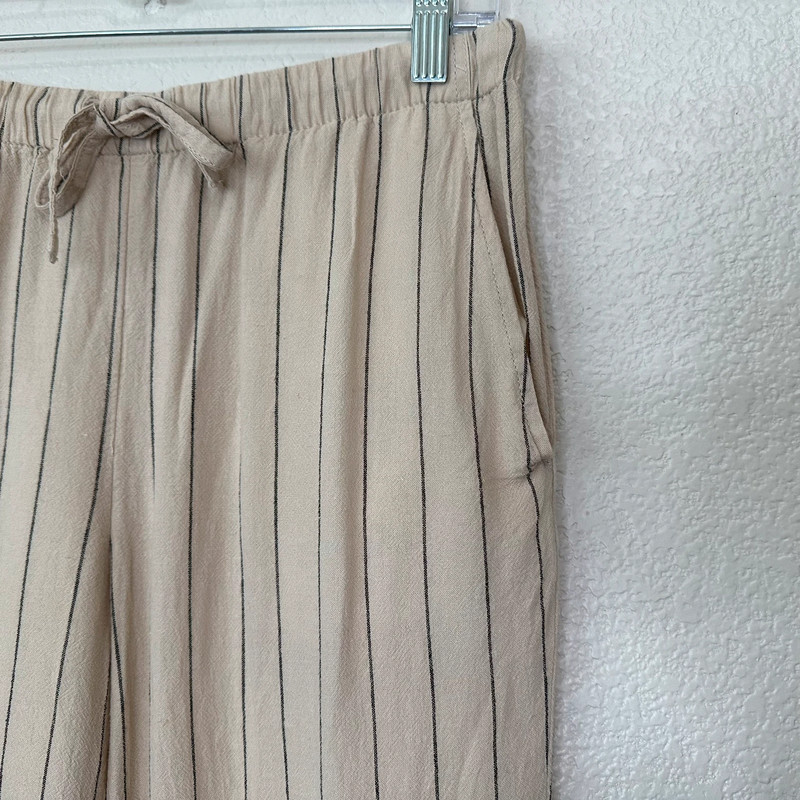 Urban Outfitters Linen Blend Chance Striped Pull-On Wide Leg Pants 4