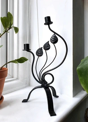 Vintage Black Iron Candle Holder Candelabra 15inch, brand: Vintage, condition: Good, £15.00, £16.45 includes Buyer Protection