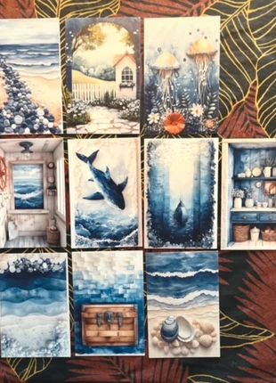 SALE! 10 ansichtkaarten 'Kust', achterzijde blanco, staat: Nieuw zonder prijskaartje, € 2,95, € 3,80 inclusief Kopersbescherming