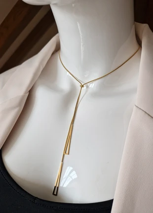 Collier Court à Pampilles Dorées - Acier inoxydable, marque: Tendance, état: Neuf sans étiquette, 7,00 €, 8,05 € Protection acheteurs incluse