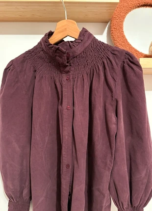 Chemise en velours à fronces bordeaux, brand: Intuition, condition: New with tags, size: One size, €44.00, €46.90 includes Buyer Protection