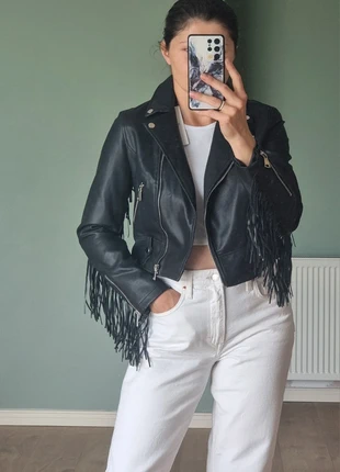 Faux leather jacket fringe black new Medium, brand: Copperose, condition: New with tags, size: M / 38 / 10, €25.00, €26.95 includes Buyer Protection