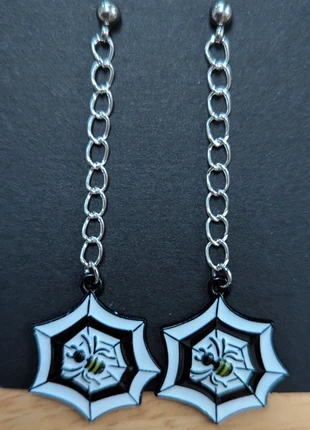 Halloween spider web chain drop earrings, brand: NO LABEL, condition: New without tags, £1.00, £1.75 includes Buyer Protection