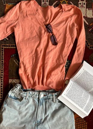 Pull col V rose corail - Taille XS/S 🪸💕, marque: Vintage Dressing, état: Très bon état, taille: S / 36 / 8, 9,00 €, 10,15 € Protection acheteurs incluse