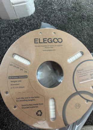 White elegoo filament, brand: elegoo, condition: New with tags, £12.00, £13.30 includes Buyer Protection
