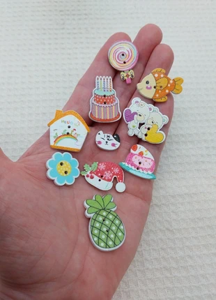 Bouton de couture en bois fantaisie gâteau ourson fleur - 10pcs A0825, marca: Mercerie Syllikan, estado: Muy bueno, 2,45 €, 3,27 € Protección al comprador Pro incluida