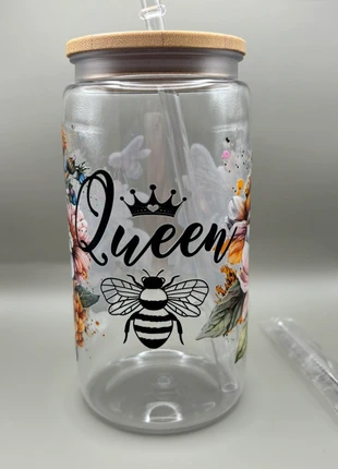 Verre avec paille queen abeilles 500ml, marca: Fait Main, estado: Nuevo con etiquetas, 12,00 €, 13,30 € Protección al comprador incluida
