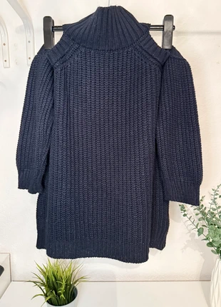 Dunkelblauer Strickpullover von Seamless Fashion – One Size, merk: Seamless Fashion, staat: Heel goed, maat: Universele maat, € 6,00, € 7,00 inclusief Kopersbescherming