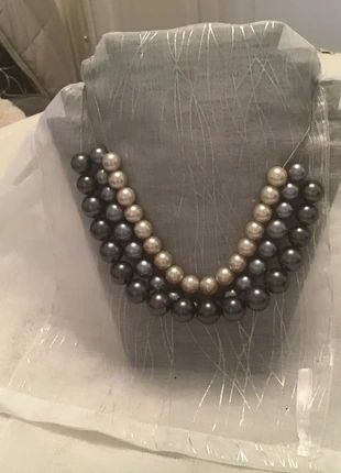 Three rows of big pearls., condition: Very good, £2.00, £2.80 includes Buyer Protection