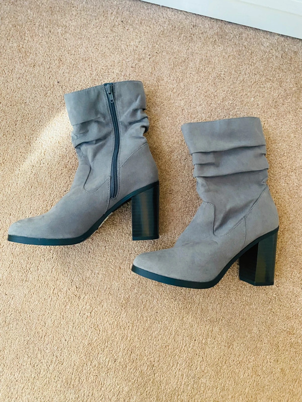 Grey ruched 2025 ankle boots