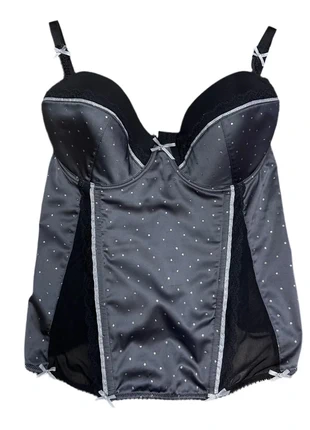 Corsé corset bustier polka dots navy lazo encaje lace, merk: Lolita, staat: Heel goed, maat: S / 36 / 8, € 21,00, € 22,75 inclusief Kopersbescherming