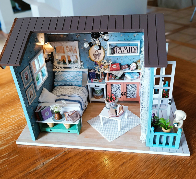 Kit de Maison de Poupée Miniature Maquette Kit DIY Dollhouse en