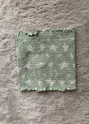 top bandeau couleur anis à fleurs, marque: Jennyfer, état: Neuf sans étiquette, taille: XS / 34 / 6, 1,00 €, 1,75 € Protection acheteurs incluse