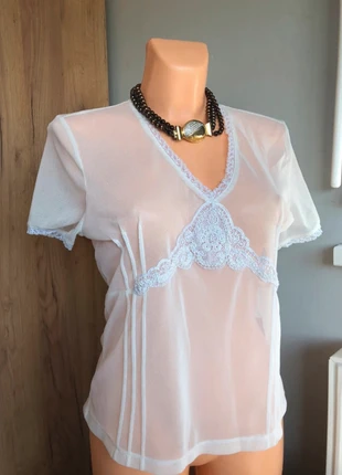 Elegante kanten blouse Betty Barclay, maat 42, crèmewit, merk: Betty Barclay, staat: Heel goed, maat: XL / 42 / 14, € 9,99, € 11,19 inclusief Kopersbescherming
