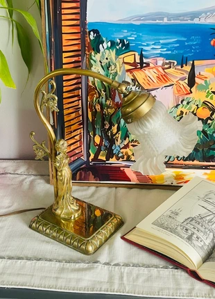 Lampe Vintage rétro Col de cygne Art Nouveau Abat-jour fleur tulipe, brand: Vintage Dressing, condition: Very good, €64.00, €67.90 includes Buyer Protection