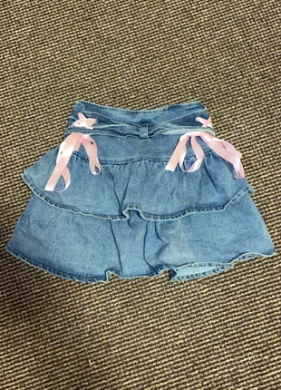 Denim ribbon skirt, brand: Romwe, condition: New without tags, size: XS / 34 / 6, €5.00, €5.95 includes Buyer Protection