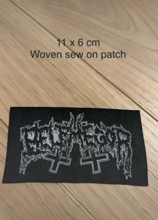 Belphegor Logo 11x6cm woven sew on patch black metal, marke: Metal, zustand: Sehr gut, 5,99 €, 6,99 € inklusive Vinted-Käuferschutz
