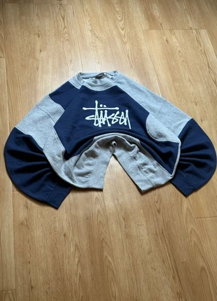 Sweat Stüssy Vintage Y2K Retro Style Boxy Rework Rare Premium - Bleu Marine / Gris - Taille XL, brand: Stüssy, condition: Very good, size: XL, €39.90, €42.60 includes Buyer Protection