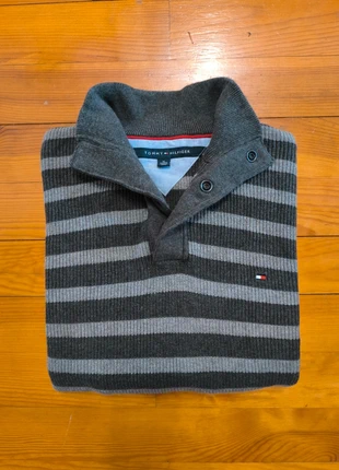 Pull Tommy Hilfiger - Col à boutons - Col camionneur - Gris - Logo brodé - Taille XL, marque: Tommy Hilfiger, état: Très bon état, taille: XL, 31,99 €, 34,29 € Protection acheteurs incluse