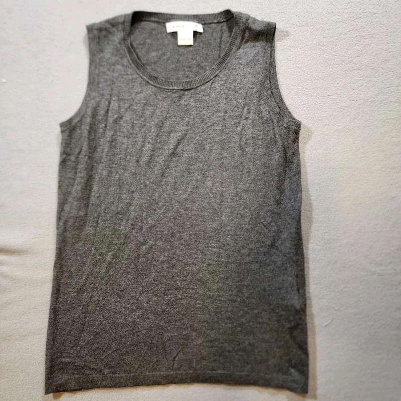 August Silk Sleeveless Top Shell Tank Grey Gray Small 1