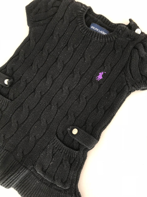 Mini robe noire en maille Ralph Lauren bébé fille 12 mois 1