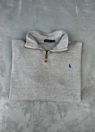 Pull demi zip Ralph Lauren uni gris logo brodé marine 1/4 zip pull col camionneur, marca: Ralph Lauren, estado: Bueno, tamaño: XL, 44,90 €, 47,85 € Protección al comprador incluida