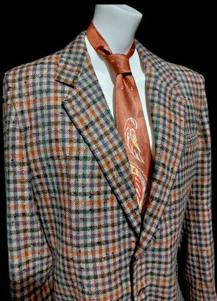 Original vintage 1970s wool long blazer Plaid pattern Donegal colorful tweed, marke: Zaniboni, zustand: Sehr gut, größe: L, 70,00 €, 74,20 € inklusive Vinted-Käuferschutz