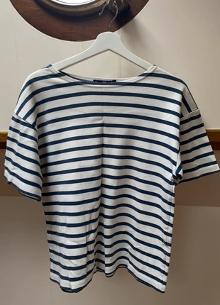 Blauw wit gestreept t-shirt, brand: Rayé Blanc, condizioni: Ottime, taglia: M / IT 42 / EU 38, €5.00, €5.95 include la Protezione acquisti