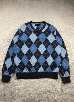 Pull/Sweat/Crewneck col V Tommy Hilfiger Bleu à carreaux logo brodé Taille L Homme, brand: Tommy Hilfiger, condition: Good, size: L / 40 / 12, €9.90, €11.10 includes Buyer Protection Pro