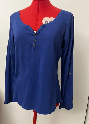 T-shirt à manches longues col tunisien bleu Kiabi, brand: Kiabi, condition: Very good, size: M / 38 / 10, €4.00, €4.90 includes Buyer Protection