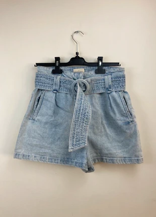 Short taille haute en jean Sézane ceinture bleu clair chic élégant old money - L, merk: Sézane, staat: Heel goed, maat: L / 40 / 12, € 50,00, € 53,20 inclusief Kopersbescherming