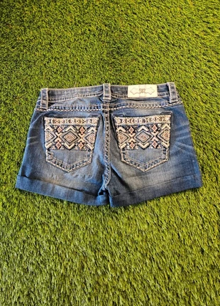 Miss Me Y2K Vintage Denim Mini Shorts - Embroidered Pocket Detail, marque: Miss Me, état: Très bon état, taille: M / 38 / 10, 28,00 €, 30,10 € Protection acheteurs incluse