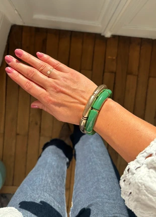 Lot de 2 bracelets vert et doré, brand: Tendance, condition: New without tags, €13.00, €14.35 includes Buyer Protection