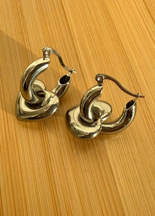 Doppi orecchini cuore rimovibile acciaio nuovi, estado: Nuevo sin etiquetas, 18,00 €, 19,60 € Protección al comprador incluida