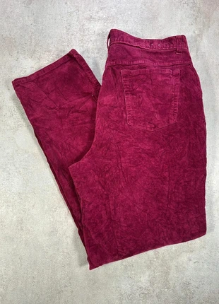 Pantalon Vintage En Velours Côtelé / Corduroy St John's Bay bordeaux droit taille 16, merk: Vintage Dressing, staat: Heel goed, maat: XXL / 44 / 16, € 16,00, € 17,50 inclusief Kopersbescherming Pro