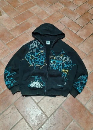 Wrung Division Hip Hop Y2k Oversized Big Embroidery Hoodie, marca: Wrung, estado: Muito bom, tamanho: L, €69.99, €74.19 inclui Proteção do Comprador