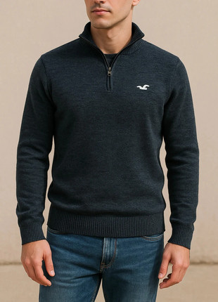Pull half zip | Hollister | Marine | S Homme, marke: Hollister, zustand: Sehr gut, größe: S, 16,00 €, 17,50 € beinhaltet Vinted-Käuferschutz Pro