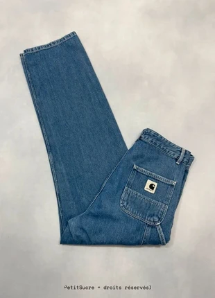 Jean Carhartt wip Bleu Marine W’ Pierce Pant 100% coton Jean Droit Knee Boyfriend - S w26 #817, brand: Carhartt, condition: Very good, size: S / 36 / 8, €49.00, €52.15 includes Buyer Protection Pro