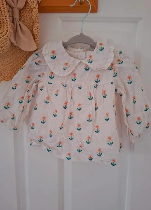 Primark baby girl white floral long-sleeved top with Peter Pan collar 6-9months, brand: Primark, condition: Very good, size: 6-9 months / 68 cm, €2.00, €2.80 includes Buyer Protection